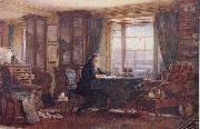 William Gershom Collingwood John Ruskin in his Study at Brantwood Cumbria oil painting on canvas